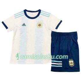 Camisolas de Futebol Argentina Criança Equipamento Principal Copa América 2019 Manga Curta